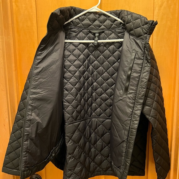 Athleta Black Puffer Jacket with Quilted Texture and High Collar - Picture 4 of 7